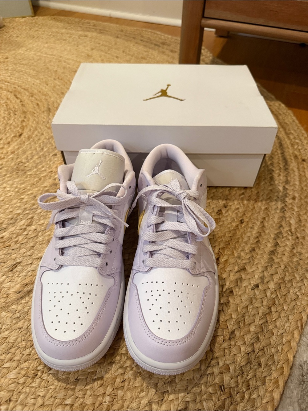 Jordan Women’s Low-Top Sneakers in Lavender and White